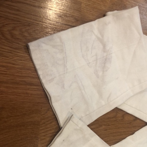 Off white glittery,zipper in the back , stretchy pants. - Picture 2 of 8